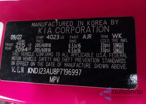 2023 Kia Soul Lx z USA, uszkodzony, nr VIN KNDJ23AU8P7196997